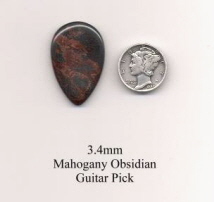 Mahogany Obsidian Teardrop Guitar Picks